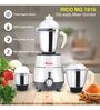 Rico MG1810 Mixer Grinder 750 Watts, 100% Copper Motor with 3 Unbreakable Jar (White)