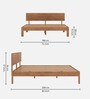 Rico Solid Wood King Size Bed In American Walnut Finish