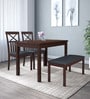 Ridge Solid Wood 4 Seater Dining Set in Dark Cappucino Finish with Bench