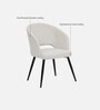 Rieta Upholestery Dining Chair In White Colour
