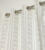 Riga Grey Cotton 230 GSM  Geometric 5 Feet Room Darkening Eyelet Window Curtains (2 Pc)