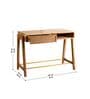 Right Angle Teak Wood Writing Table in Natural Finish