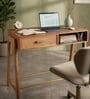 Right Angle Wood Study Table Natural Finish
