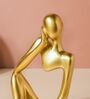 Right Hand Thinking Human Golden Artisanal Resin Sculpture Showpiece
