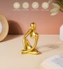 Right Hand Thinking Human Golden Artisanal Resin Sculpture Showpiece