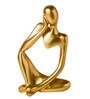 Right Hand Thinking Human Golden Artisanal Resin Sculpture Showpiece