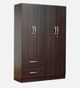 Rikotu 4 Door Wardrobe in Wenge Finish with Lock