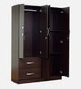 Rikotu 4 Door Wardrobe in Wenge Finish with Lock