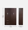 Rikotu 4 Door Wardrobe in Wenge Finish with Lock