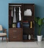 Riku 4 Door Wardrobe In Regato Walnut Finish With Drawer