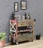 Rilan Solid Wood Bar Trolley in Distress Finish