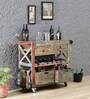 Rilan Solid Wood Bar Trolley in Distress Finish