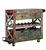 Rilan Solid Wood Bar Trolley in Distress Finish