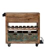 Rilan Solid Wood Bar Trolley in Distress Finish