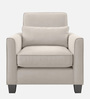 Riley Velvet 1 Seater Sofa in Beige Colour