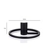 Ring Pillar Black Metal Candle Holder