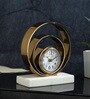 Rings Of Saturn Gold Aluminium Table Clock