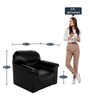 Rio Leatherette 1 Seater Sofa in Black Colour
