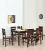 Rio Sheesham Wood 6 Seater Dining Set in Country Light Finish
