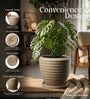 RIO Beige 12 Inch German Polymer Round Plant Container With Saucer