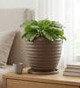 RIO Choco Brown 12 Inch German Polymer Round Plant Container With Saucer