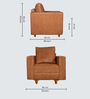 Rio Fabric 1 Seater Sofa in Beige Colour