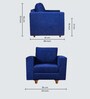 Rio Fabric 1 Seater Sofa in Blue Colour