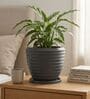 RIO Grey 12 Inch German Polymer Round Plant Container With Saucer