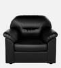 Rio Leatherette 1 Seater Sofa in Black Colour