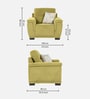 Rio Chenille Fabric 1 Seater Sofa In Olive Green Colour