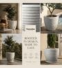 RIO Marble White 12 Inch German Polymer Round Plant Container With Saucer