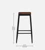 Rio Metal Bar Stool In Scratch Resistant Brown  Colour