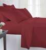 Rio Red Solid 400 TC 100% Cotton 1 Fitted Double King Size Bedsheet with 2 Pillow Covers