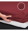Rio Red Solid 400 TC 100% Cotton 1 Fitted Double King Size Bedsheet with 2 Pillow Covers