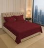 Rio Red Solid 400 TC Cotton King Sized Bedsheet with 2 Pillow Covers
