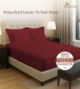 Rio Red Solid 400 TC Cotton King Sized Fitted sheet with 2 Pillow Covers