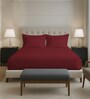 Rio Red Solid 400 TC Cotton Queen Sized Fitted sheet with 2 Pillow Covers