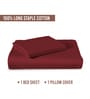 Rio Red Solid 400 TC Cotton Single Sized Bedsheet with 1 Pillow Cover