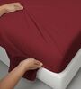Rio Red Solid 400 TC Cotton Single Sized Bedsheet with 1 Pillow Cover