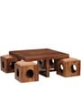 Lynden Sheesham Wood Coffee Table Set in Provincial Teak Finish