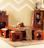 Lynden Sheesham Wood Coffee Table Set in Provincial Teak Finish