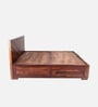 Rio Sheesham Wood Queen Size Bed in Dark Brown Finish with Hydraulic Storage