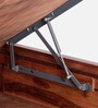Rio Sheesham Wood Queen Size Bed in Dark Brown Finish with Hydraulic Storage