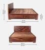 Rio Sheesham Wood Queen Size Bed in Dark Brown Finish with Hydraulic Storage