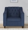 Vittoria Riosche Fabric 1 Seater Sofa in Navy Blue Colour