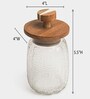 Ripple Glass Jar with Acacia Wood Lid & Resin Knob