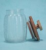 Ripple Glass Jar with Acacia Wood Lid & Resin Knob