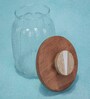 Ripple Glass Jar with Acacia Wood Lid & Resin Knob