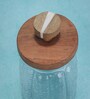Ripple Glass Jar with Acacia Wood Lid & Resin Knob