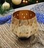 Ripple Metal Tall Gold   Aluminium Tea Light Holders
